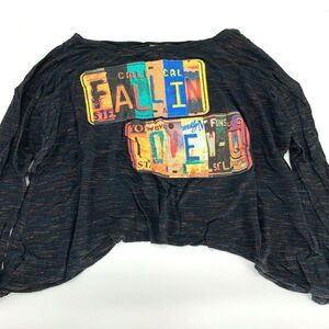 Over The Top Girls Shirt Top License Plates Heathered Fallon In Love Sz 10